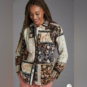 Anthropologie patchwork quilted floral jacket NWT